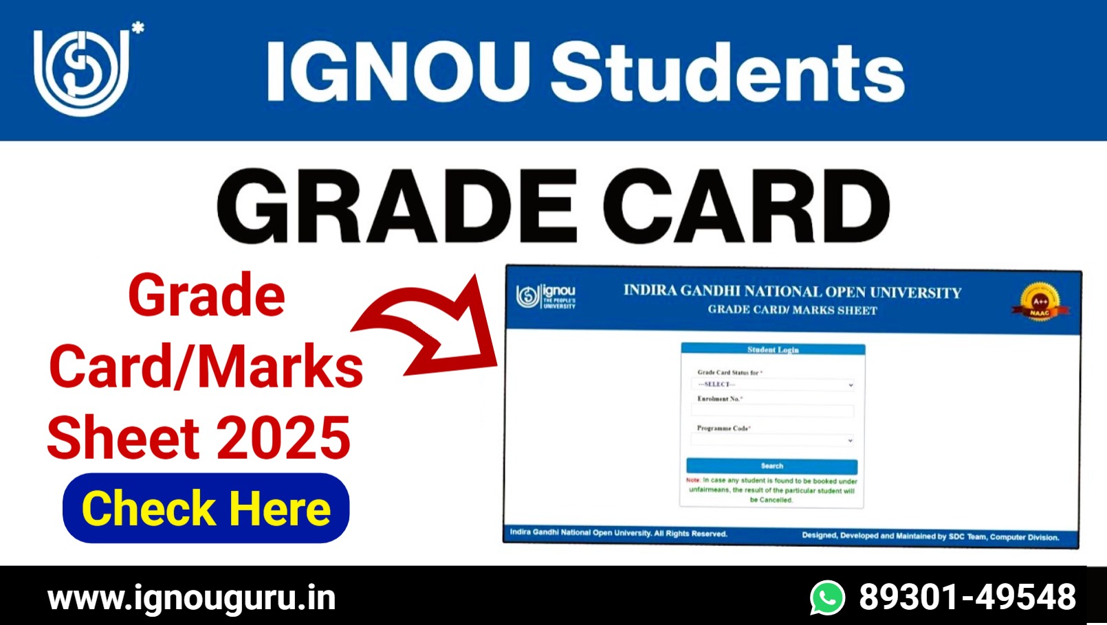 IGNOU Grade Card 2024-25 Out at ignou.ac.in, Check Recent Assignments Marks Click Here