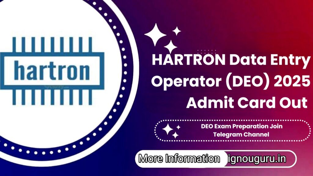 HARTRON Data Entry Operator 2025 Admit Card Our